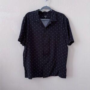 Express Black Diamond Patterned Men's Button Down Shirt (L)